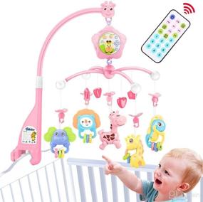 img 4 attached to 👶 Колыбель для малышей Caterbee для переносной колыбели - Колыбельные игрушки со светом и музыкой, пульт управления, проектор - Подходит для возраста от 0+ месяцев (Розовый лес)