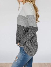 img 2 attached to Stylish And Versatile: Minthunter Women'S Color Block Long Sleeve Top For Any Casual Occasion