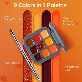 img 2 attached to Modelones Gel Nail Polish Set, 9 Colors Orange Yellow Dark Red Solid Gel Polish Brown Glitter Pudding Gel Upgraded Crème Manicure Palette Soak Off LED Nail Art Kit DIY Christmas Gift, W/ Brush