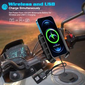 img 3 attached to IMESTOU Wireless Motorcycle Phone Mount With QC3.0 Charger And USB C - Universal Handlebar/Rear-View Mirror Holder For 4.0-7.0" Cellphones, Compatible With 12V/24V Motorcycles Or USB A Sockets