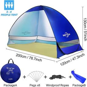img 1 attached to Pop Up Beach Tent For 4 Persons - Anti-UV Sun Shelter With Easy Set Up Ideal For Families, Lightweight Outdoor Portable Umbrella Shelter Tent In Dark Blue 2022