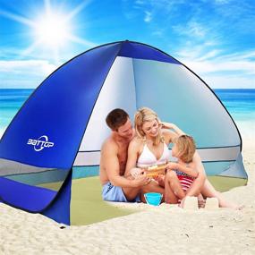 img 3 attached to Pop Up Beach Tent For 4 Persons - Anti-UV Sun Shelter With Easy Set Up Ideal For Families, Lightweight Outdoor Portable Umbrella Shelter Tent In Dark Blue 2022