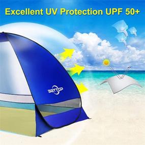 img 2 attached to Pop Up Beach Tent For 4 Persons - Anti-UV Sun Shelter With Easy Set Up Ideal For Families, Lightweight Outdoor Portable Umbrella Shelter Tent In Dark Blue 2022