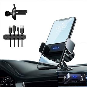 img 4 attached to Windshield Dashboard Compatible Smartphones A2 Black
