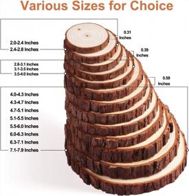 img 1 attached to 30 Pcs 3.1-3.5 Inch Fuyit Natural Wood Slices Unfinished Predrilled Wooden Circles Tree Slice With Hole For DIY Arts Craft Christmas Ornaments