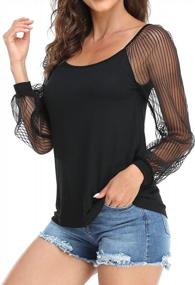 img 1 attached to Get Ready For Summer With LEIYEE'S Stylish Mesh Sheer Bishop Tops For Women
