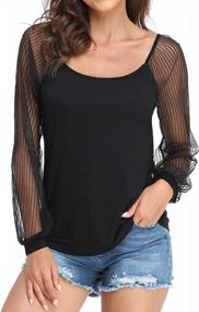 img 4 attached to Get Ready For Summer With LEIYEE'S Stylish Mesh Sheer Bishop Tops For Women