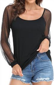 img 3 attached to Get Ready For Summer With LEIYEE'S Stylish Mesh Sheer Bishop Tops For Women