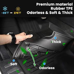 img 3 attached to 🚗 High-Quality Auxko All Weather Floor Mats for Ford Explorer 2020-2023 - 6 Seat & 7 Seat TPE Rubber Liners Set - All Season Guard, Odorless Anti-Slip for 1st & 2nd Row