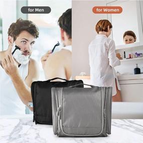 img 1 attached to YOHOM Hanging Toiletry Travel Bags For Men Travel Toiletry Organizer With Metal Hook Camping Travelling Men'S Kit Shaving Bag For Shampoo Lotions Makeup Toiletries (Medium, Gray)