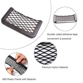 img 2 attached to 🚗 Black Seat Side Back Storage Net Bag for Cars - Meltset 4Pcs Car Storage Net: Universal Trunk Holder Pocket Organizer for Phones & Chargers - Interior Accessories