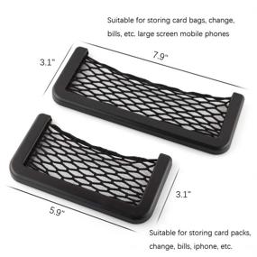 img 3 attached to 🚗 Black Seat Side Back Storage Net Bag for Cars - Meltset 4Pcs Car Storage Net: Universal Trunk Holder Pocket Organizer for Phones & Chargers - Interior Accessories