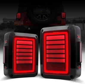 img 4 attached to DKMGHT Rear Tail Light LED Replacement For Jeep Wrangler JK JKU [Smoke Lens] [Plug N Play] - LED Brake Light Compatible With Jeep Wrangler JK JKU Unlimited Accessories 2007-2018 Gen6 Smoke