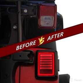 img 1 attached to DKMGHT Rear Tail Light LED Replacement For Jeep Wrangler JK JKU [Smoke Lens] [Plug N Play] - LED Brake Light Compatible With Jeep Wrangler JK JKU Unlimited Accessories 2007-2018 Gen6 Smoke