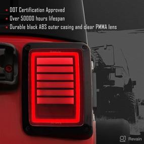 img 3 attached to DKMGHT Rear Tail Light LED Replacement For Jeep Wrangler JK JKU [Smoke Lens] [Plug N Play] - LED Brake Light Compatible With Jeep Wrangler JK JKU Unlimited Accessories 2007-2018 Gen6 Smoke