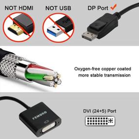 img 3 attached to FEMORO 5-Pack DisplayPort To DVI Adapters - 1080P HD Quality For Computers, Laptops And Desktops