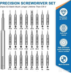 img 3 attached to 🔧 Premium Precision Screwdriver Set - 24-in-1 Sturdy Small Screwdriver Kit with Phillips Head & Flathead, Magnetic Mini Screwdrivers for Electronics, PC, and Eyeglass Repair