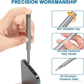 img 2 attached to 🔧 Premium Precision Screwdriver Set - 24-in-1 Sturdy Small Screwdriver Kit with Phillips Head & Flathead, Magnetic Mini Screwdrivers for Electronics, PC, and Eyeglass Repair