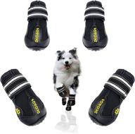 🐾 durable dog shoes for large dogs: protect paws on hot pavement and snow with anti-slip booties - waterproof, breathable, and reflective - 4pcs логотип