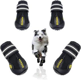 img 4 attached to 🐾 Durable Dog Shoes for Large Dogs: Protect Paws on Hot Pavement and Snow with Anti-Slip Booties - Waterproof, Breathable, and Reflective - 4PCS