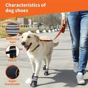 img 2 attached to 🐾 Durable Dog Shoes for Large Dogs: Protect Paws on Hot Pavement and Snow with Anti-Slip Booties - Waterproof, Breathable, and Reflective - 4PCS