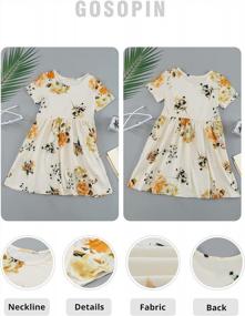 img 1 attached to Floral Boho Party Dress For Girls: GOSOPIN Short Sleeve Pleated Skater Swing Dress With Pocket