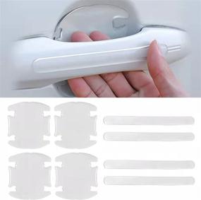 img 4 attached to 🚘 Forjume Car Door Handle Scratch Protector: Clear Film Sticker for Universal Protection, 8PCS