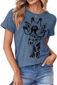 img 3 attached to Women'S Summer Casual Giraffe Graphic Tee - Koodred