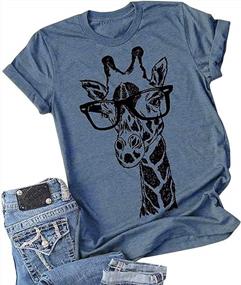 img 4 attached to Women'S Summer Casual Giraffe Graphic Tee - Koodred