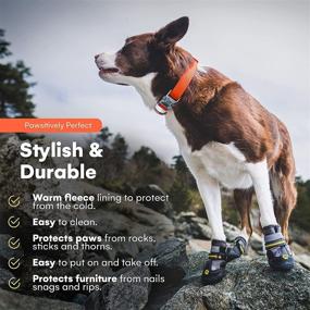 img 1 attached to 🐾 Durable Dog Boots & Paw Protectors - Waterproof & Stain Resistant Shoes for Dogs - Easy On & Off - Reflective Booties for Hot Pavement, Hiking, Rain & Snow