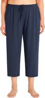 plus size women's bamboo rayon sleep capris pajama pants esenchel capri logo