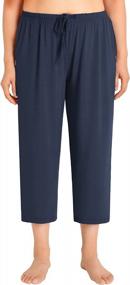 img 4 attached to Plus Size Women'S Bamboo Rayon Sleep Capris Pajama Pants Esenchel Capri