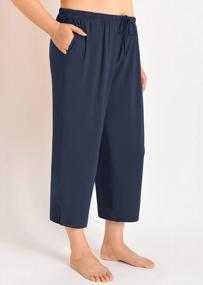 img 3 attached to Plus Size Women'S Bamboo Rayon Sleep Capris Pajama Pants Esenchel Capri