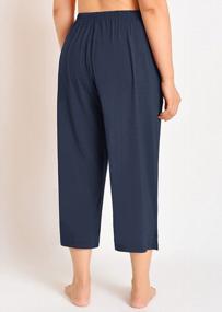 img 2 attached to Plus Size Women'S Bamboo Rayon Sleep Capris Pajama Pants Esenchel Capri