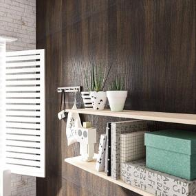 img 1 attached to VEELIKE Dark Wood Wallpaper Peel And Stick Removable Waterproof Wood Grain Contact Paper Self Adhesive Wood Look Contact Paper Vinyl Wrap For Cabinets Countertops Kitchen Furniture Table 15.7''X354''