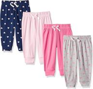 👶 multipack cotton pull-on pants for baby girls by amazon essentials: comfortable and convenient apparel логотип