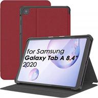 supveco galaxy tab a 8.4 case 2020 (sm-t307), slim protective cases cover folio stand for samsung galaxy tab a 8.4 inch 2020 release - rose red logo