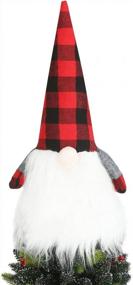 img 4 attached to Large 24 Inch Buffalo Plaid Swedish Gnome Christmas Tree Topper - Sattiyrch