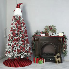 img 3 attached to Большая 24-дюймовая елка в клетку с изображением буйвола, шведский гном, украшение для рождественской елки - Sattiyrch
