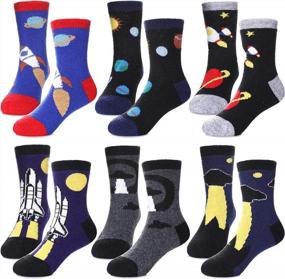 img 4 attached to 6 Pairs Of Cozy Animal Wool Socks For Boys And Girls - FNOVCO Winter Warmth For Children