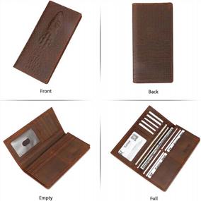 img 3 attached to 🧳 Kattee Vintage Genuine Leather Checkbook Men's Accessories: Wallets, Card Cases & Money Organizers for Class and Convenience