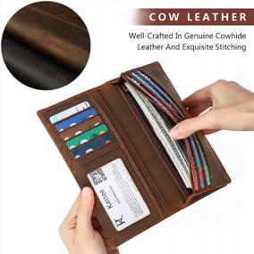 img 1 attached to 🧳 Kattee Vintage Genuine Leather Checkbook Men's Accessories: Wallets, Card Cases & Money Organizers for Class and Convenience