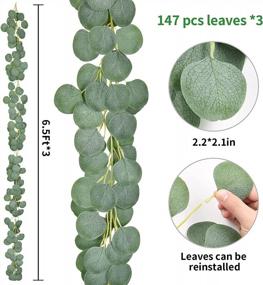 img 3 attached to Dolicer Faux Eucalyptus Garland, 3 Packs 20Ft Eucalyptus Garland, Artificial Eucalyptus Garland, Faux Eucalyptus With Fake Leaves Garland, Greenery Garland For Wedding Party Arch Dinner Table Decor