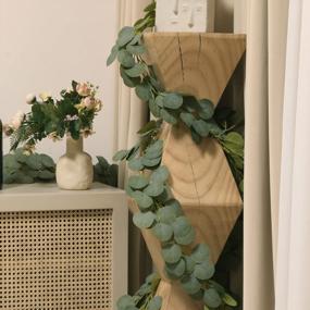 img 1 attached to Dolicer Faux Eucalyptus Garland, 3 Packs 20Ft Eucalyptus Garland, Artificial Eucalyptus Garland, Faux Eucalyptus With Fake Leaves Garland, Greenery Garland For Wedding Party Arch Dinner Table Decor