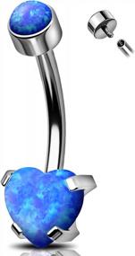 img 4 attached to JEWSEEN Titanium Belly Rings: Hypoallergenic Navel Piercing Jewelry For Men & Women
