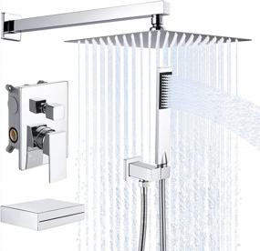 img 4 attached to KES XB6305-CH Chrome Shower System With 10 Inch Rainfall Showerhead And Handheld Spray Pressure Balance Tub Spout Bath Faucet Set
