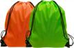 24 pack orange green drawstring sport bag gym cinch sack backpack by goodtou logo