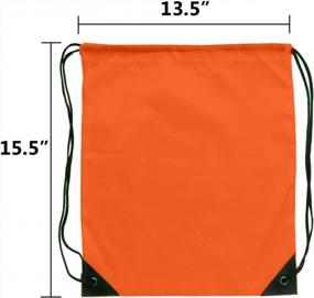 img 2 attached to 24 Pack Orange Green Drawstring Sport Bag Gym Cinch Sack Backpack By GoodtoU