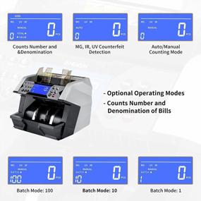 img 1 attached to High Speed Money Counter With UV, MG, And IR Counterfeit Detection, Top Loading Bill Counter With Value Count, 1,300 Notes/Min Speed, And Add Batch Modes - No Jam, Aneken