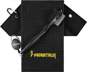 img 4 attached to Prowithlin Golf Club Brush And Towel Set: Ultimate Golf Accessory For Men And Women - Dual Bristles, Groove Cleaner, And Retractable Zip-Line Buckle